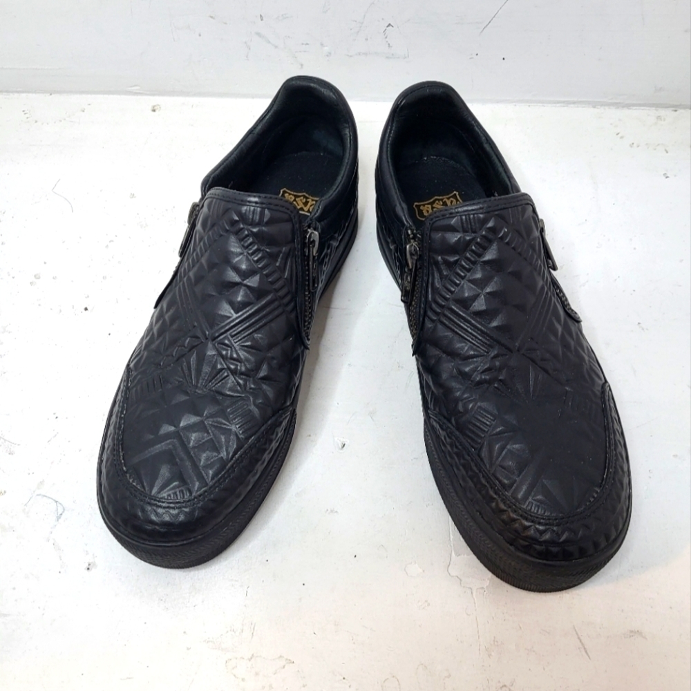ASH Jig Bis All Black Embossed Slip On Trainer Size 40